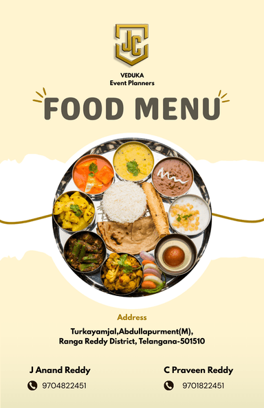 JC Veduka Catering Menu Cover
